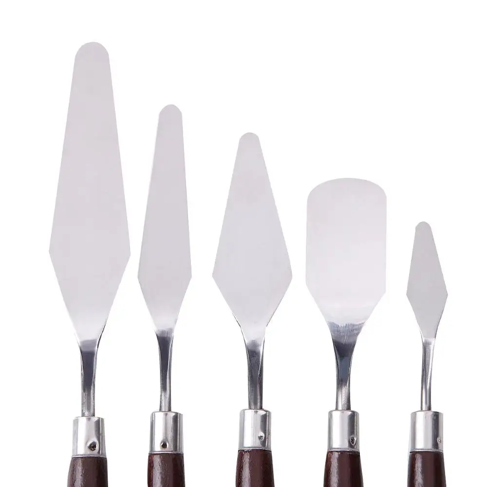 5pcs Stainless Steel Spatula Palette Knife Painting Mixing Scraper Set
