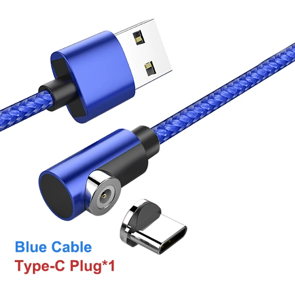 ACCEZZ Магнитный зарядный кабель освещение для iPhone X XR 7 XS Plus samsung S6 S7 huawei type-C Магнит Micro USB зарядный кабель 2 м - Цвет: For Type-C Blue