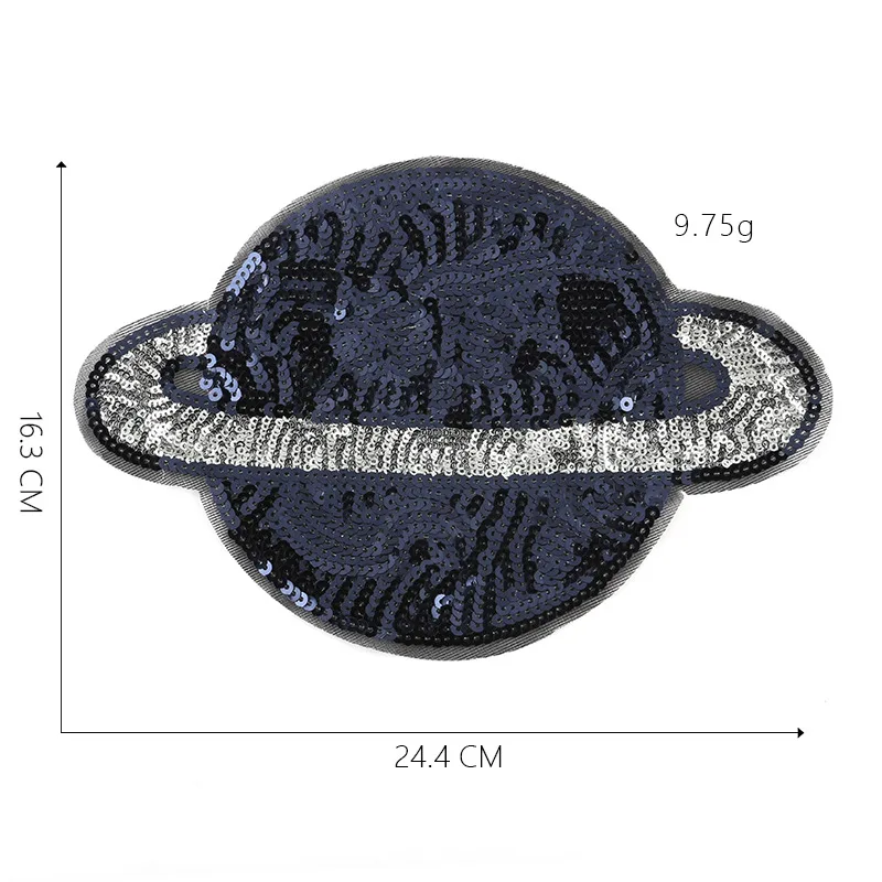 Бисер вышитая ткань патч планета Большой патч PET блестки аксессуары для одежды