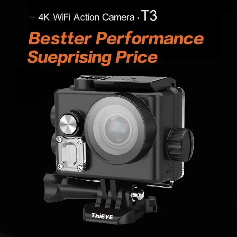 

ThiEYE T3 2.0 inch Touch Screen Action Camera Ultra HD WiFi 4K/24fps 170 Degree Waterproof Helmet Video Recording Sport Cameras