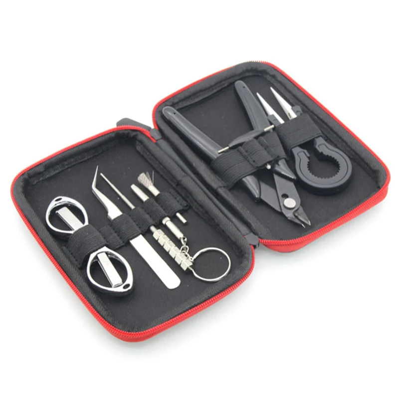

Electronic Cigarette Diy Tool Kit Coil Jig Tweezers Pliers For RDA RDTA RTA E Cig Accessories Vape Bag Coiling Kit