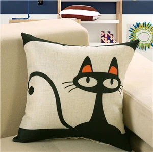 Модный квадратный диван, постельное белье, хлопковая наволочка, сова, мультяшный Кот, печатный рисунок, Современная подушка для сиденья - Цвет: Style11