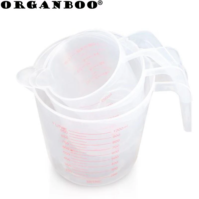 

ORGANBOO 1PC 250/500/1000ML Measuring Cup Plastic Liquid Measuring Cups Graduated Cooking Baking Measuring Tool Kitchen Supplies