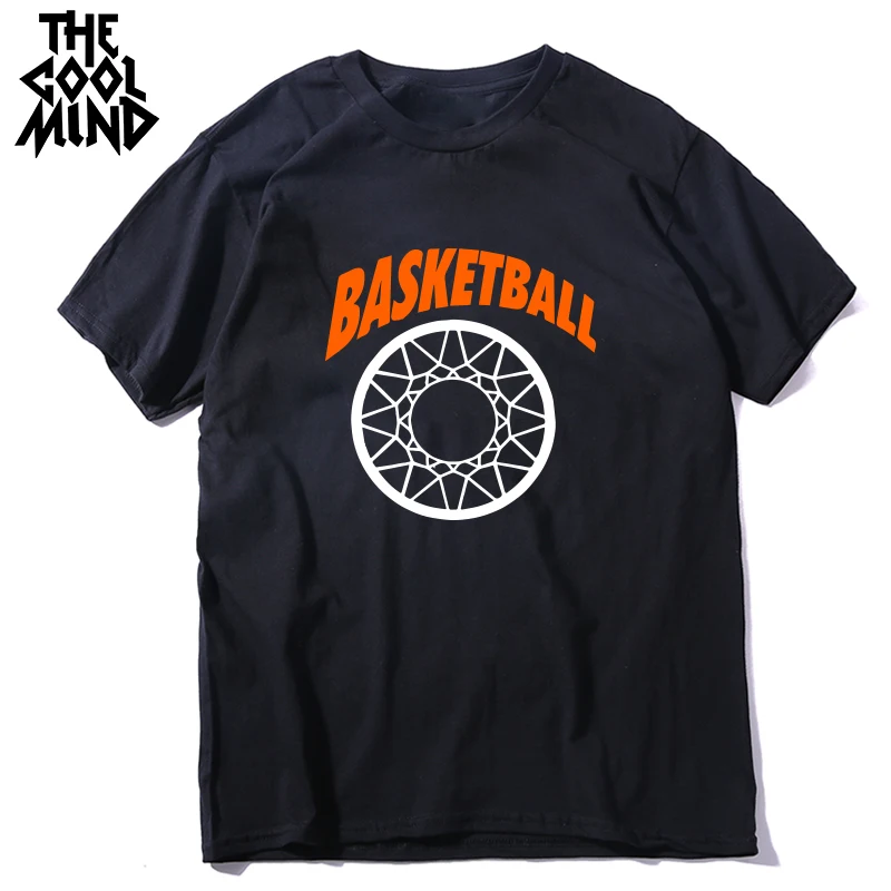 

COOLMIND 100% cotton casual short sleeve men T shirt cool summer loose basketball men t shirt o-neck men t-shirt male tee shirts