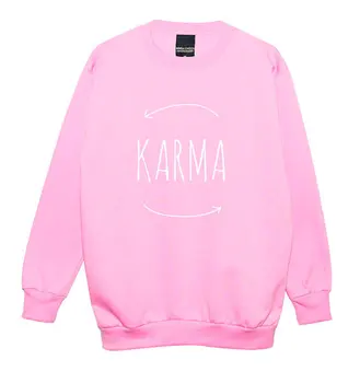 

karma boyfriend oversized jumper women ladies fun tumblr hipster fashion grunge punk sweatshirt pink grey pullovers