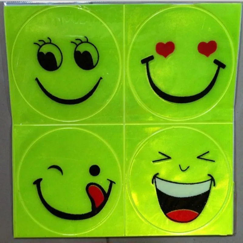 

Smiley Face Shape Bicycle reflector Fluorescent MTB Bike Bicycle Sticker Cycling Wheel Rim Reflective Stickers Decal Accessories