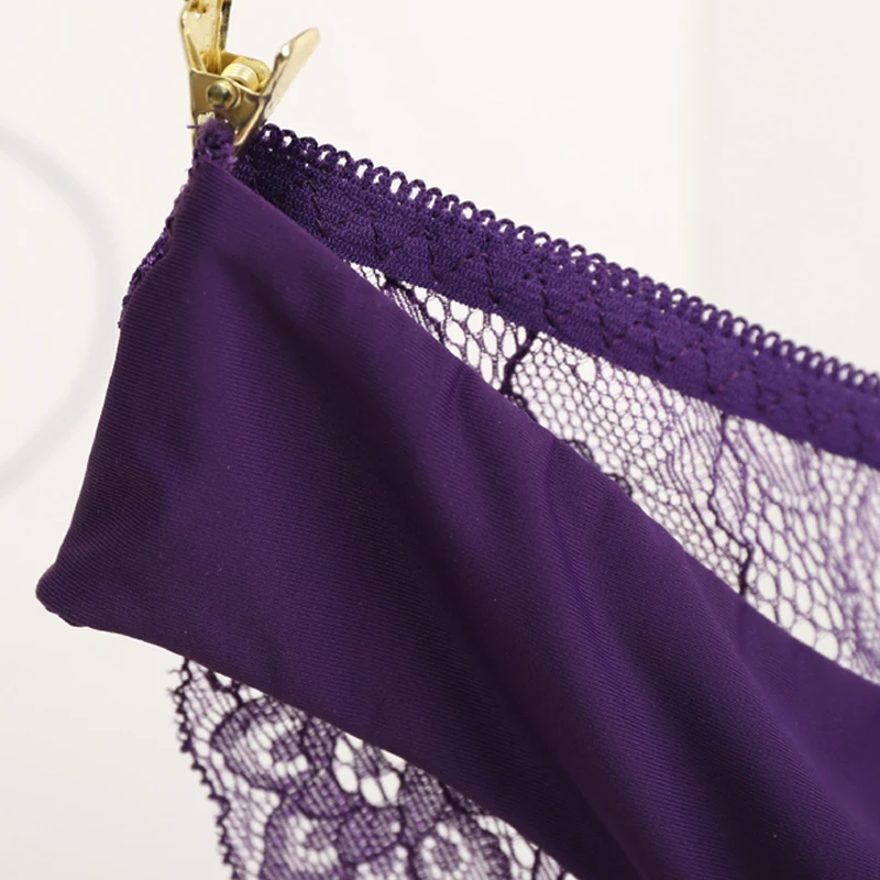 Трусики BANNIROU женские бесшовные кружевные ажурные пикантное нижнее белье мягкие