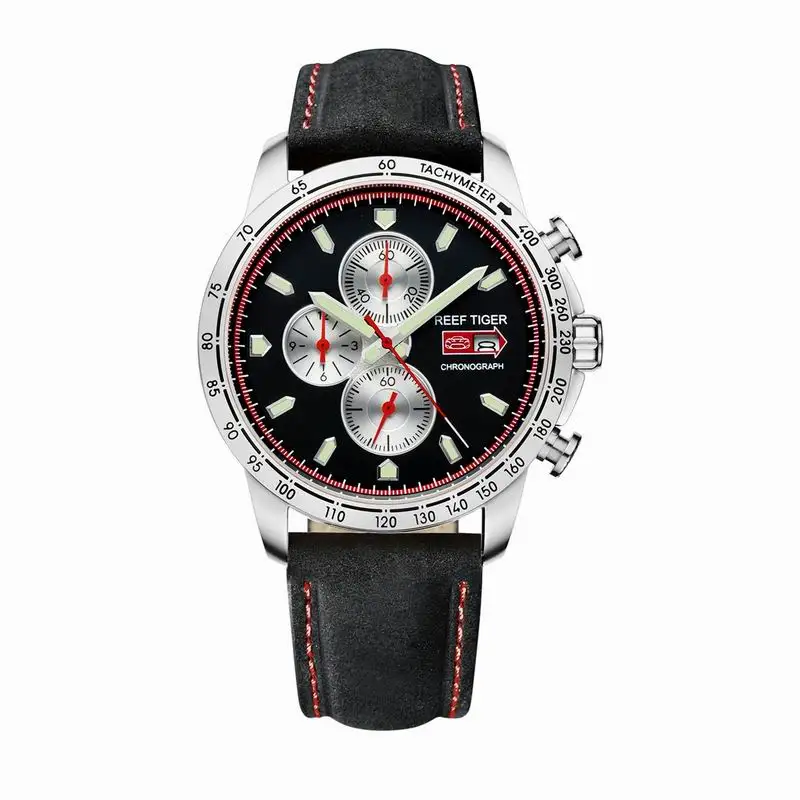 Риф Тигр/RT спортивные часы для мужчин хронограф кварцевые часы с датой розовое золото часы со светящимися маркерами RGA3029 - Цвет: RGA3029YBB