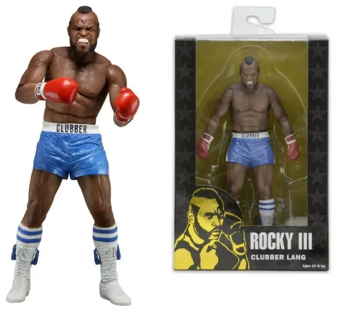 NECA Rocky III Рокки Бальбоа Клаббер LANG 40th Юбилей ПВХ фигурку Коллекционная модель