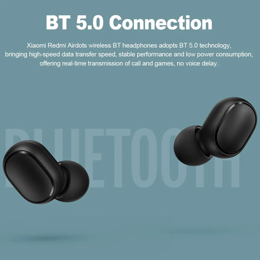 Xiaomi Redmi Airdots Basic Bluetooth 5,0 TWS наушники настоящие Беспроводные наушники с микрофоном Стерео спортивные DSP гарнитура с шумоподавителем