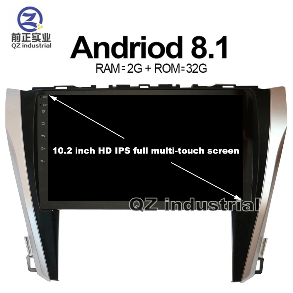 

QZ industrial HD 10.2" Android 7.1 T3/T8 Car DVD for Toyota Camry 55 2015 with Canbus 3G 4G WIFI GPS BT Navigation Radio RDS Map