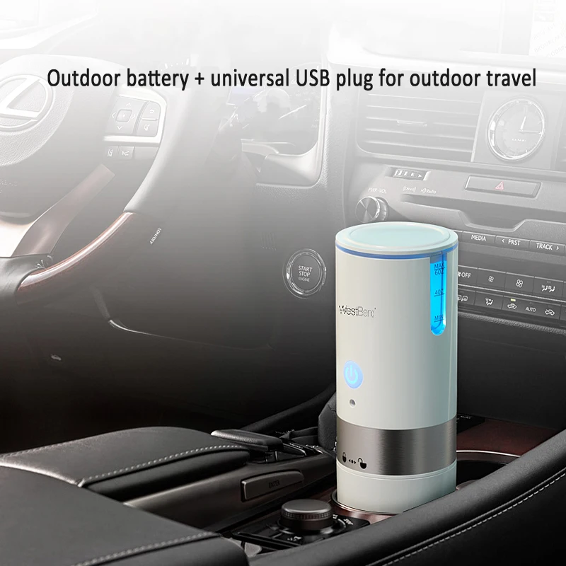 White Astrryfarion Coffee Maker Portable Home Car Travel Fully Automatic USB Capsule Coffee Machine Cup