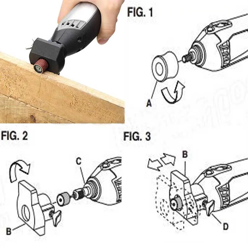 1 x Sanding and Grinding Guide Attachment Locator Positioner Rotary Tool