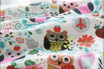 

New Vintage handmade linen Patchwork Painting Hemp Cotton Linen Fabric Sewing Textiles household sewing fabric owl