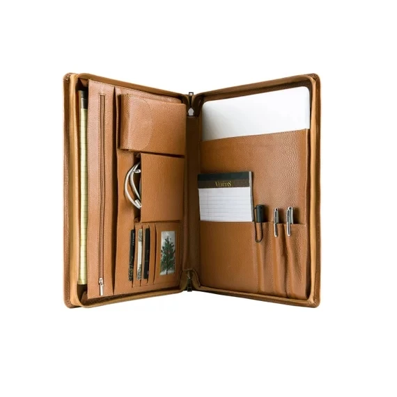 

iLooker Leather Portfolio Case - Zippered Padfolio for MacBook Pro/Air 11-13", Surface Book 13.5", Surface Pro 3/4, iPad Pro