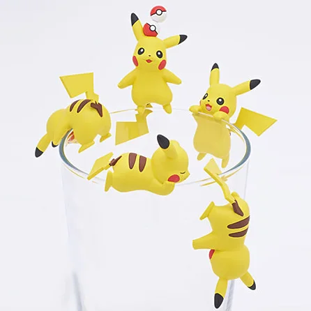 

5pieces/set Teacup edge figures pkchu anime action toy figures model toy Car decoration toy KEN HU STORE pokemones