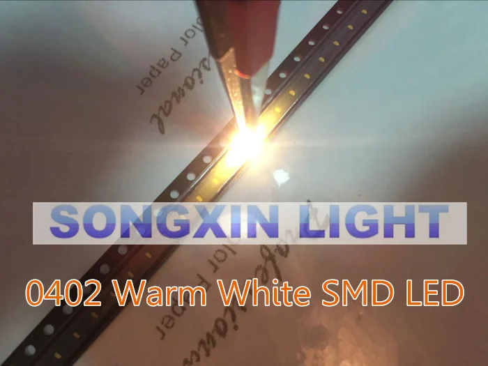 100 шт. SMD SMT 0402 светодиодный светодиодная ультраяркая светильник лампа с теплым