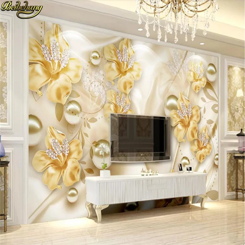 beibehang Custom papel de parede 3d flooring Jewelry Flower 3d wallpaper living room TV Background wall paper home improvement