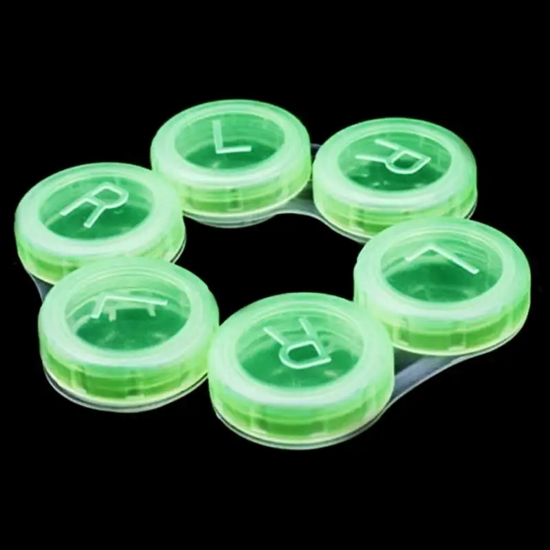 

6pc Random Color Plastic Lens Box Holder Portable Small Cute Candy Color Eyewear Bag Container Lenses Soak Stora