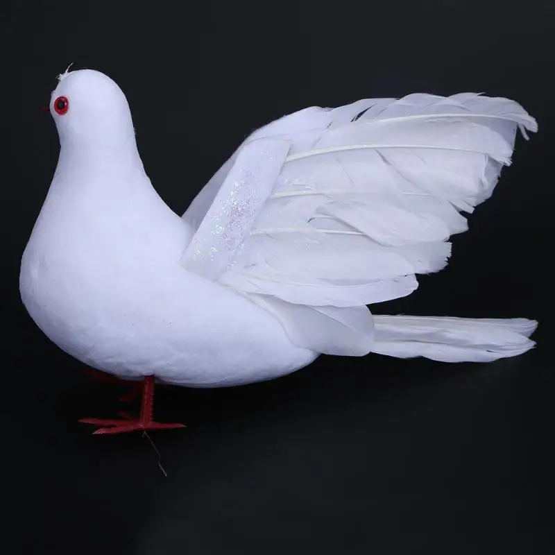 Искусственный Декоративный голубь, поролоновое перо, белая птица, голубь, 1 шт., 26 см, для дома, свадебное украшение, украшение для свадьбы