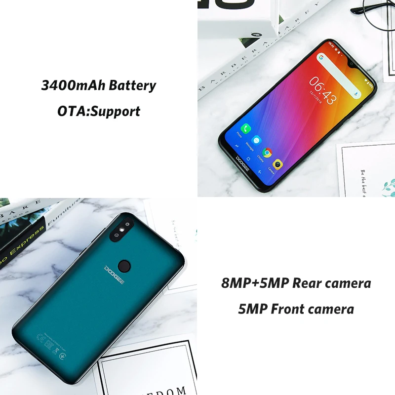 DOOGEE Y8 3 ГБ 16 мобильный телефон Android 9 0 6 1 дюймов FHD экран капля воды 19:9 полный