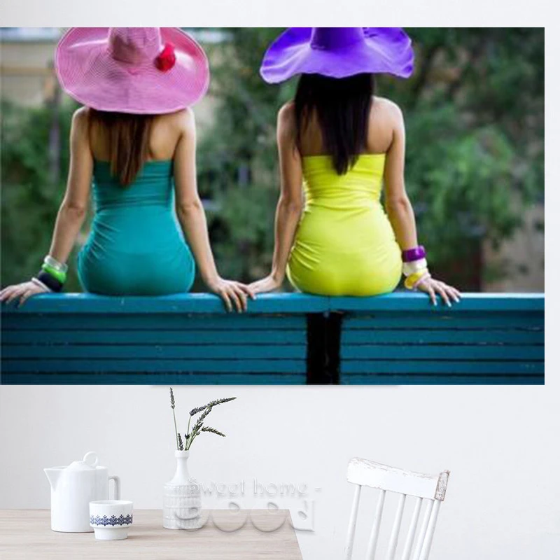 

Diy 5D Diamond painting cross stitch people crystal ROUND diamond sets decorative full diamond embroidery hat girl wedding RD154
