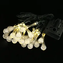 1 компл. Солнечная наружная струнная лампа Капля воды 20LED сад Рождественский Сказочный свет дизайн для рождественской свадебной вечеринки Рождественский подарок