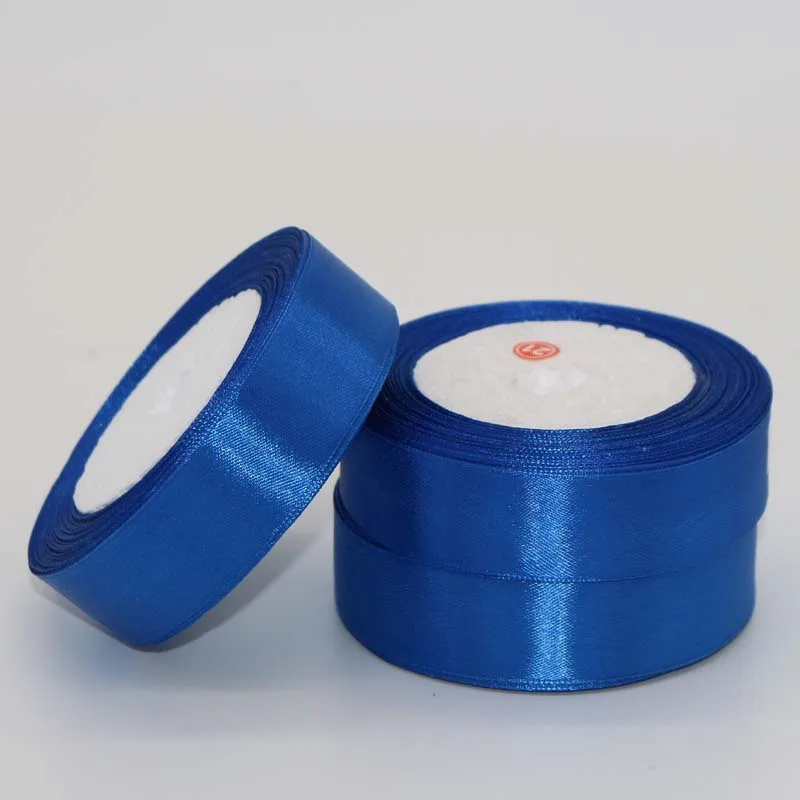 25 Yards Blue Lace Length Ribbons High Quality Cheap Decorative Satin