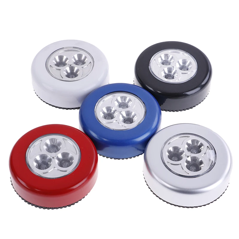 

New 3 LED Closet Cabinet Lamp Battery Powered Wireless Stick Tap Touch Push Security Kitchen Bedroom Night Light