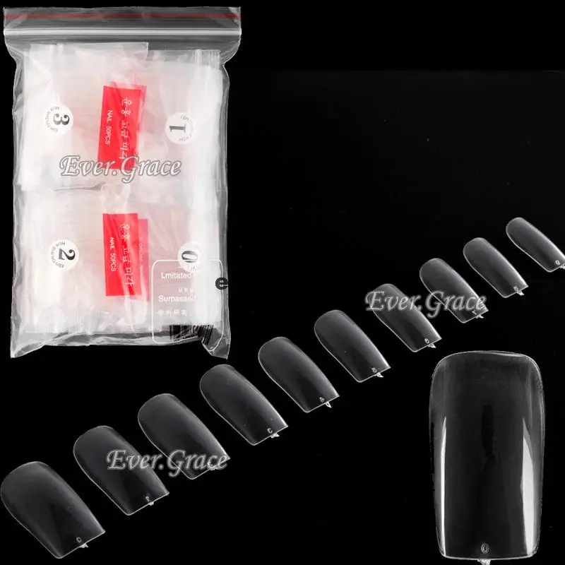 

Pro Nail Art 500PCS Full Well Clear False Nail Tips Natural Acrylic UV Gel Tools