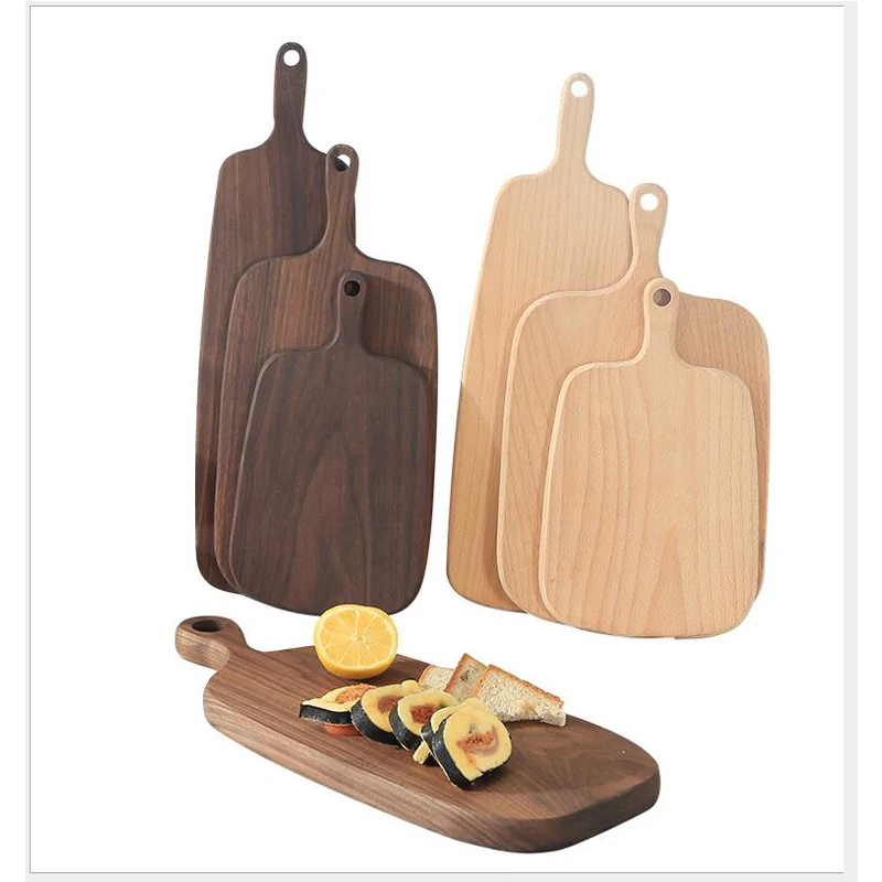 

1 pcs Black Walnut Chopping Blocks Kitchen Wood Food Plate Wooden Pizza Sushi Bread Whole Wood Tray Cutting Board No Paint