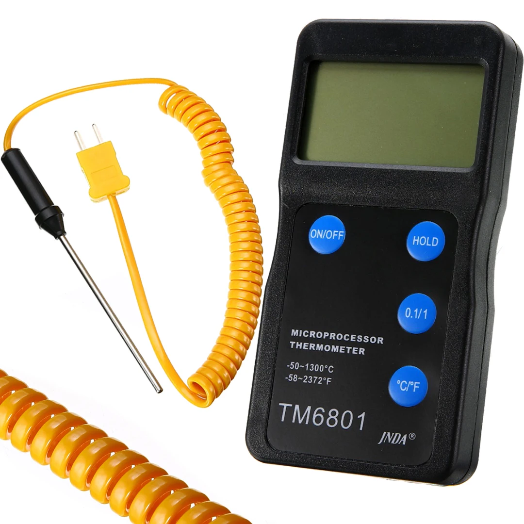 New K Type Pyrometer Portable Digital Display High Temperature Thermometer Test Tool with Probe