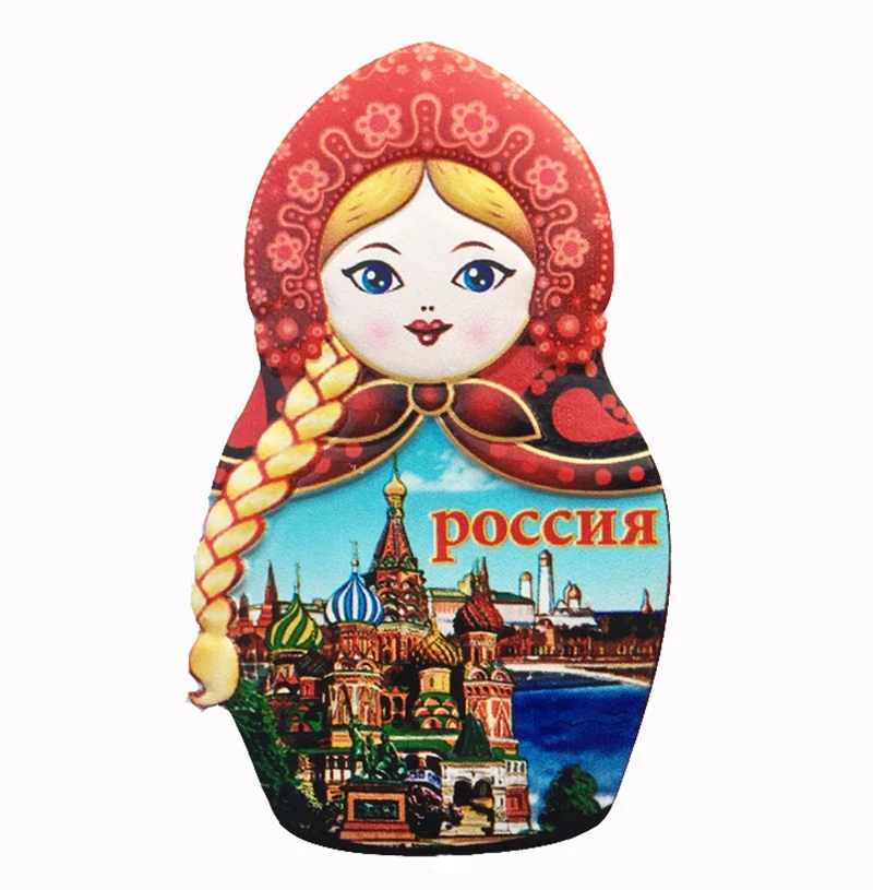 

New Hot Sale Russian Doll 3D Resin Fridge Magnets U.S Tourism Souvenirs Refrigerator Magnetic Stickers Gift