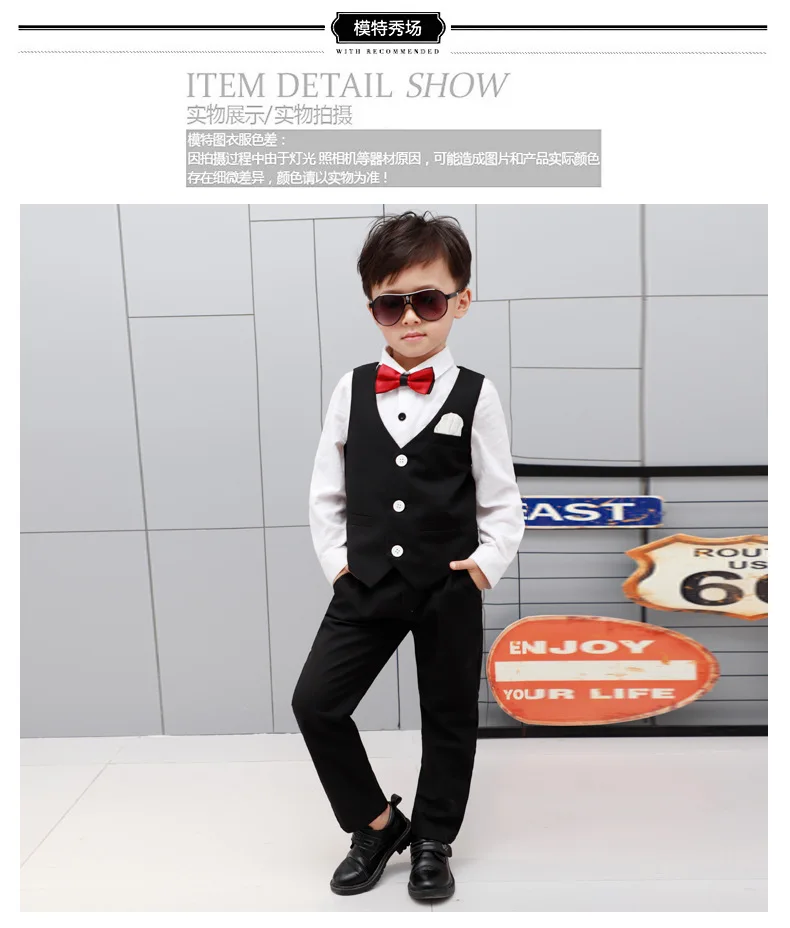 Boys Fashion Short Suits Vest Pants Set Kids Slim Fit 2pcs Suit Set For Boys Formal Classic Costume Wedding Birthday Party Suit