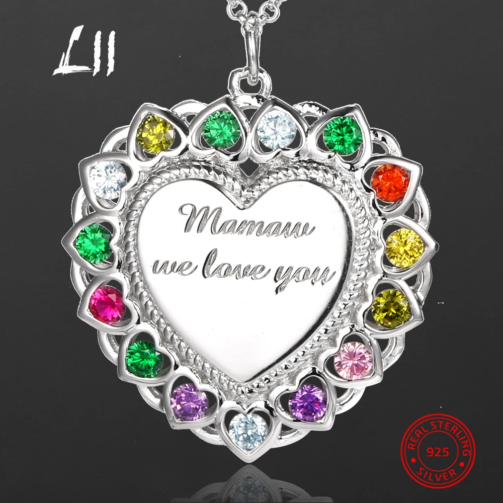 

L11 Custom Names Necklace Engraved Personalized Necklace Women Necklace & Pendant 925 Silver Birthstone Customized Jewelry Gift