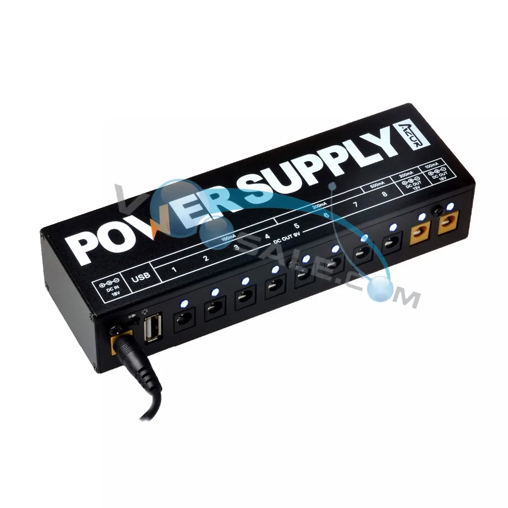 Azor AP-01 Effect Pedal Power Supply High Frequency 18V 1A Input USB Output 10 Isolated Outputs Azor Guitar Pedal Power Supply Azor AP-01 Effect Pedal Power Supply High Frequency 18V 1A Input USB Output 10 Isolated Outputs Azor Guitar Pedal Power Supply