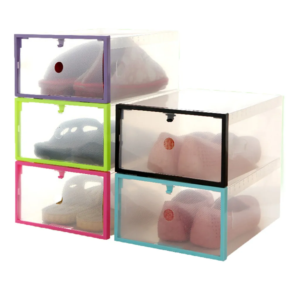 Foldable Stackable Thickened flip shoes transparent Drawer Case Plastic Shoe Boxes Box storage box shoe | Дом и сад