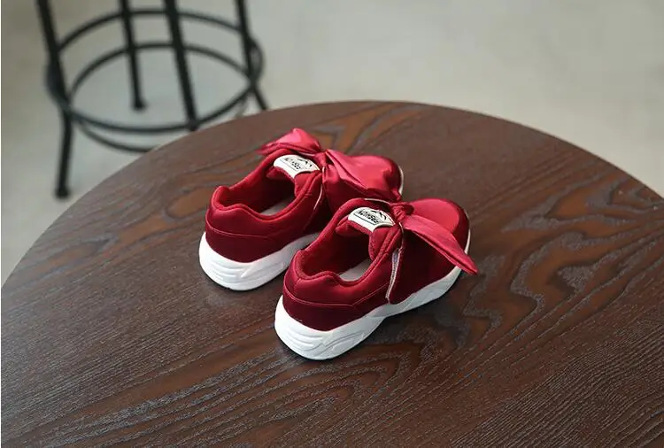 2019New fashion children's shoes spring and autumn girl's bowknot recreational shoes children's shoes breathable athletic shoes