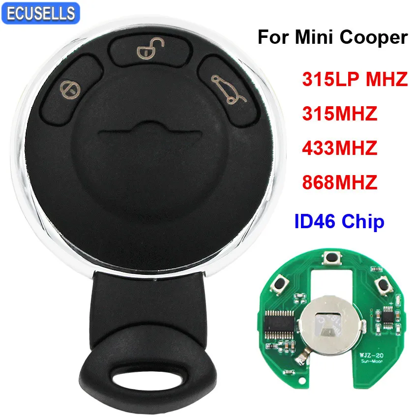 

3 Button Remote Smart Car Key Keyless For BMW Mini Cooper CAS System 315LP Mhz 315Mhz 433Mhz 868Mhz with ID46 Chip Uncut Blade