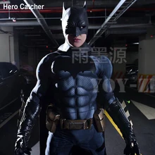 Герой Catcher Высокое качество 3D принт Бэтмен костюм с подкладка для мышц костюм Бэтмена, косплей с тиснением логотипа