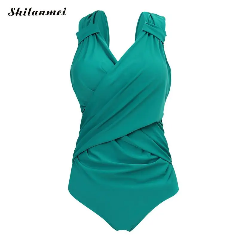 

New Arrival one piece swimsuit plus size women Sexy underwire bathing suits Solid Ruffles Women's swimwear large size 5XL