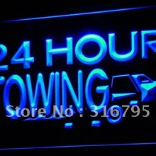 I384 24 часа буксирная машина ремонт авто светодиодный неоновый свет знак включения/выключения 20+ цвета 5 размеров