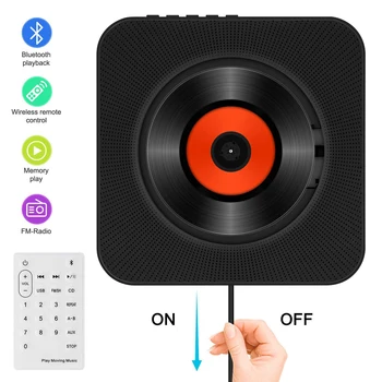 

Hyleton wireless speaker CD player Portable Home Audio with Remote Control FM radio Built-in HiFi Speakers USB MP3 3.5mm jack