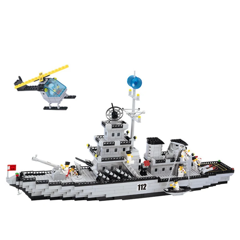 

970pcs Children's educational building blocks toy Militaryaircraft carrier Compatible Legoings city technic DIY figures Bricks