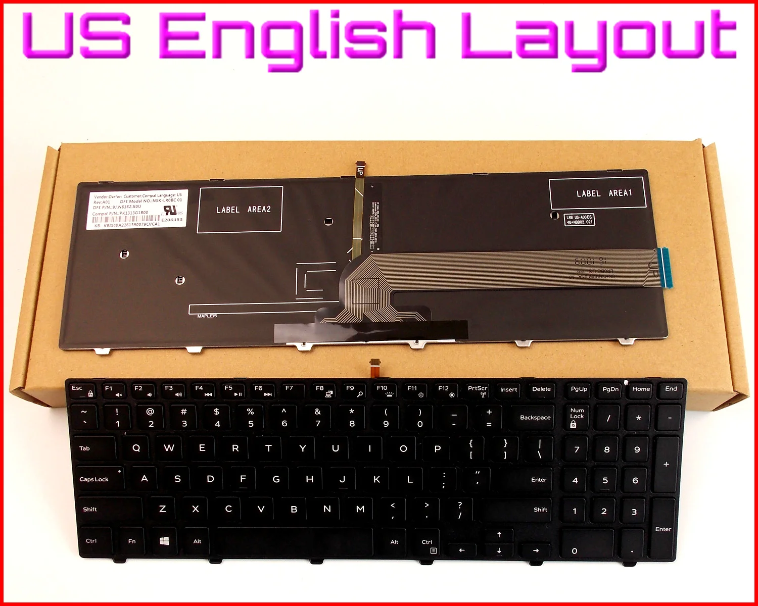 New US English Layout Keyboard for Dell Inspiron 15 3000 15 5542 5545