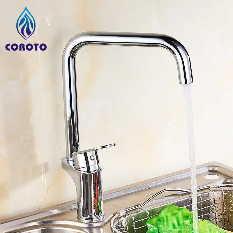 

COROTO 2017 Fashion Spring Kitchen Faucet Mixer Deck Mounted Swivel Water Outlet Mixer Tap High Quality 1 Set Faucet Kitchen
