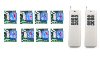 

free ship 8pcs 433Mhz/315 DC 12V Universal Wireless Remote Control Switch 1CH relay Receiver Module and RF Transmitter