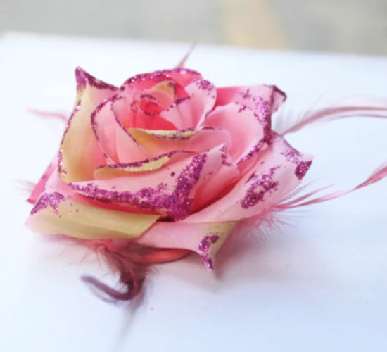 2017 Peach Pink Big Rose Flower Headbands font b Women b font Hair font b Accessories