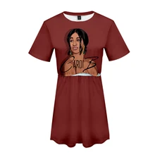 Cardi B 3D короткая юбка костюм Горячая футболка с коротким рукавом и короткая юбка костюм из двух предметов высокого качества Повседневный комплект из двух предметов