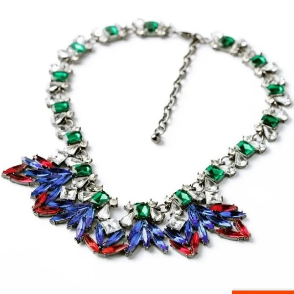 

Collares Maxi Necklace Collier Fashion New Luxury Design Crystal Flower Statement Choker Necklace For Women Factory Wholesale